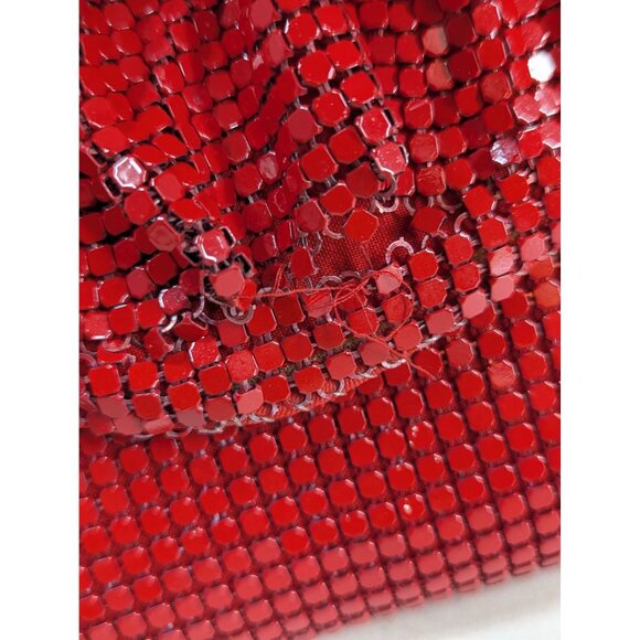 Vintage Red Sequin Metal Mesh Clutch READ - Picture 2 of 6
